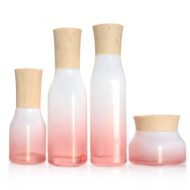wholesale glass bottle white and pink color 