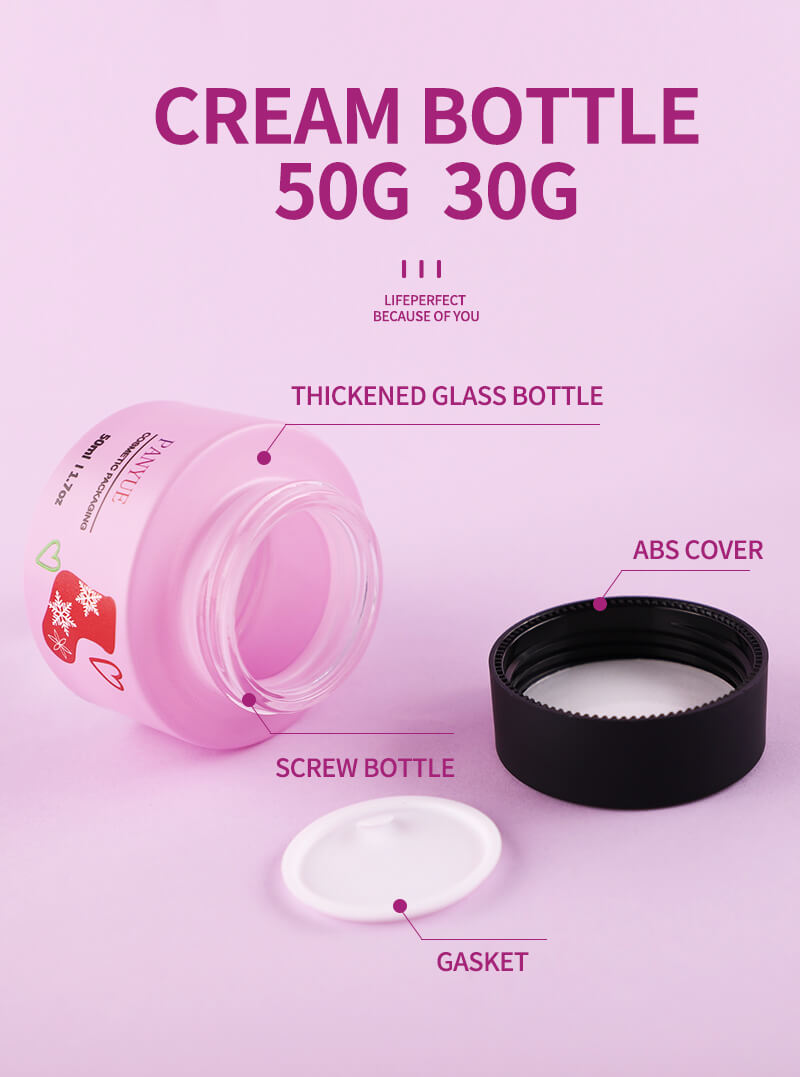 Фиолетовая стеклянная банка для кремовой косметической упаковки