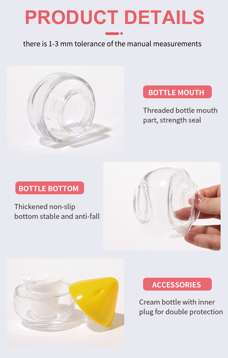 100G Tear Drop Glass Cream Jar