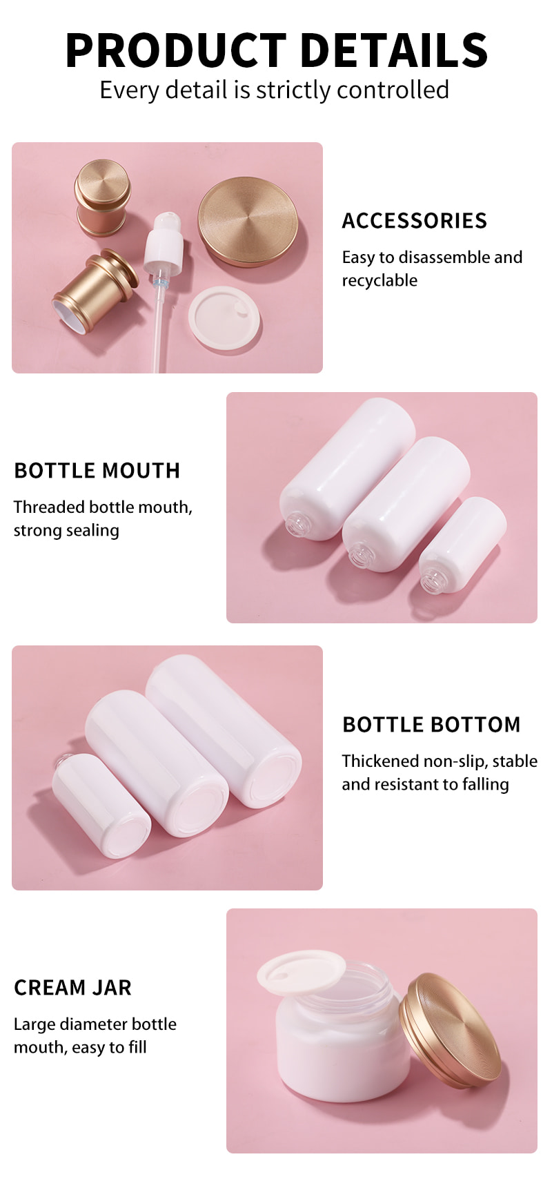 luxury lotion bottle with gold cap