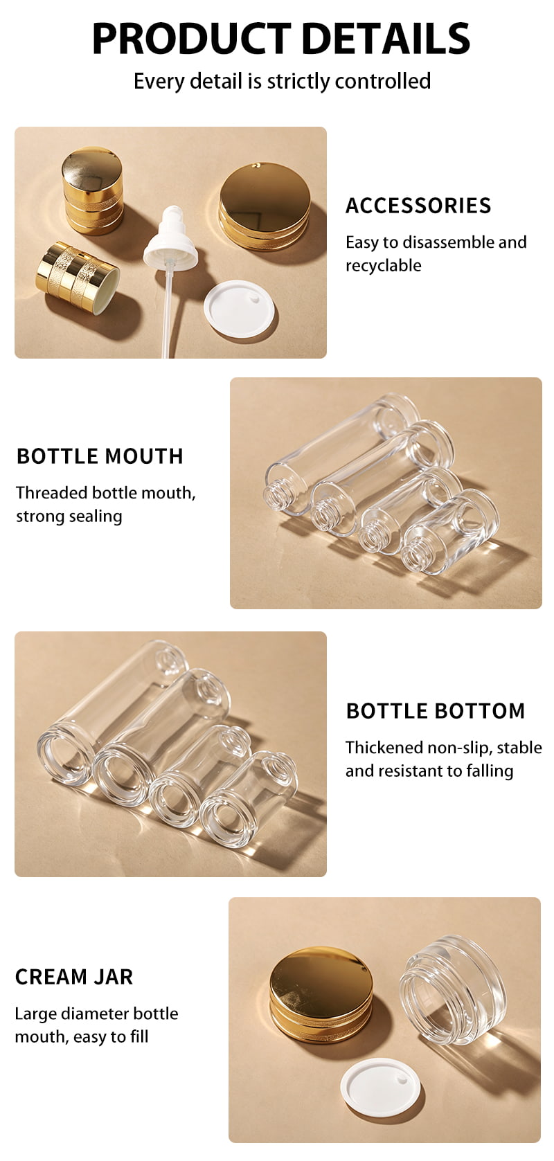 glass cream jar with gold lid