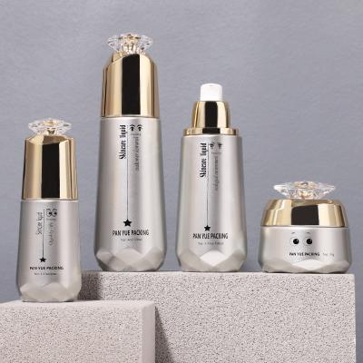 Luxury Sliver Cosmetic Glass Bottle Set