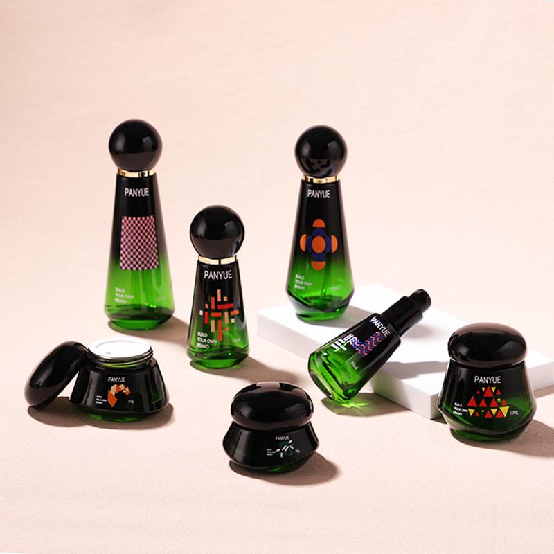 Green Gradient Glass Bottle Set