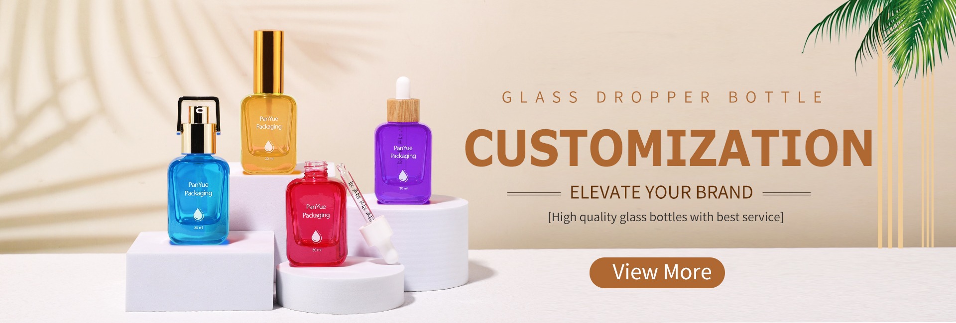 Custom dropper glass bottle
